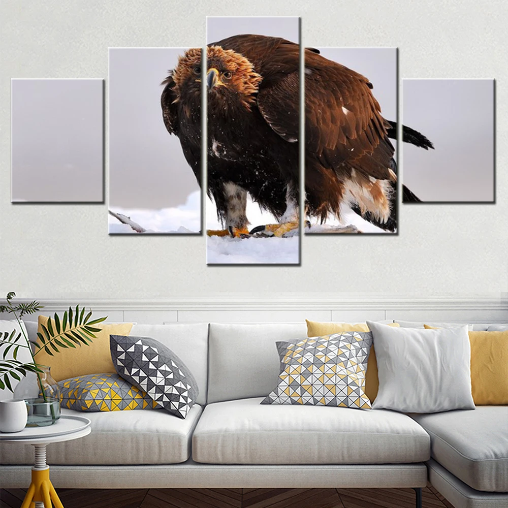 5 Panels Wall Arts Canvas Poster Painting Animal Predator Golden Eagle Wallpaper Modular Picture Print Home Decor Living Room
5 Panels Wall Arts Canvas Poster Painting Animal Predator Golden Eagle Wallpaper Modular Picture Print Home Decor Living Room