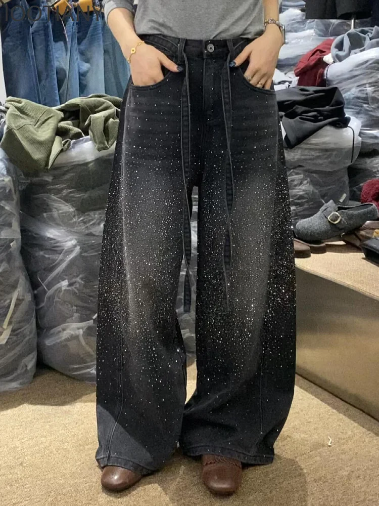 Glittering Rhinestone Denim Pants Women's Jeans New Wide Leg Design Sensation Floor-Length Pants loose jeans 2026
Glittering Rhinestone Denim Pants Women's Jeans New Wide Leg Design Sensation Floor-Length Pants loose jeans 2026