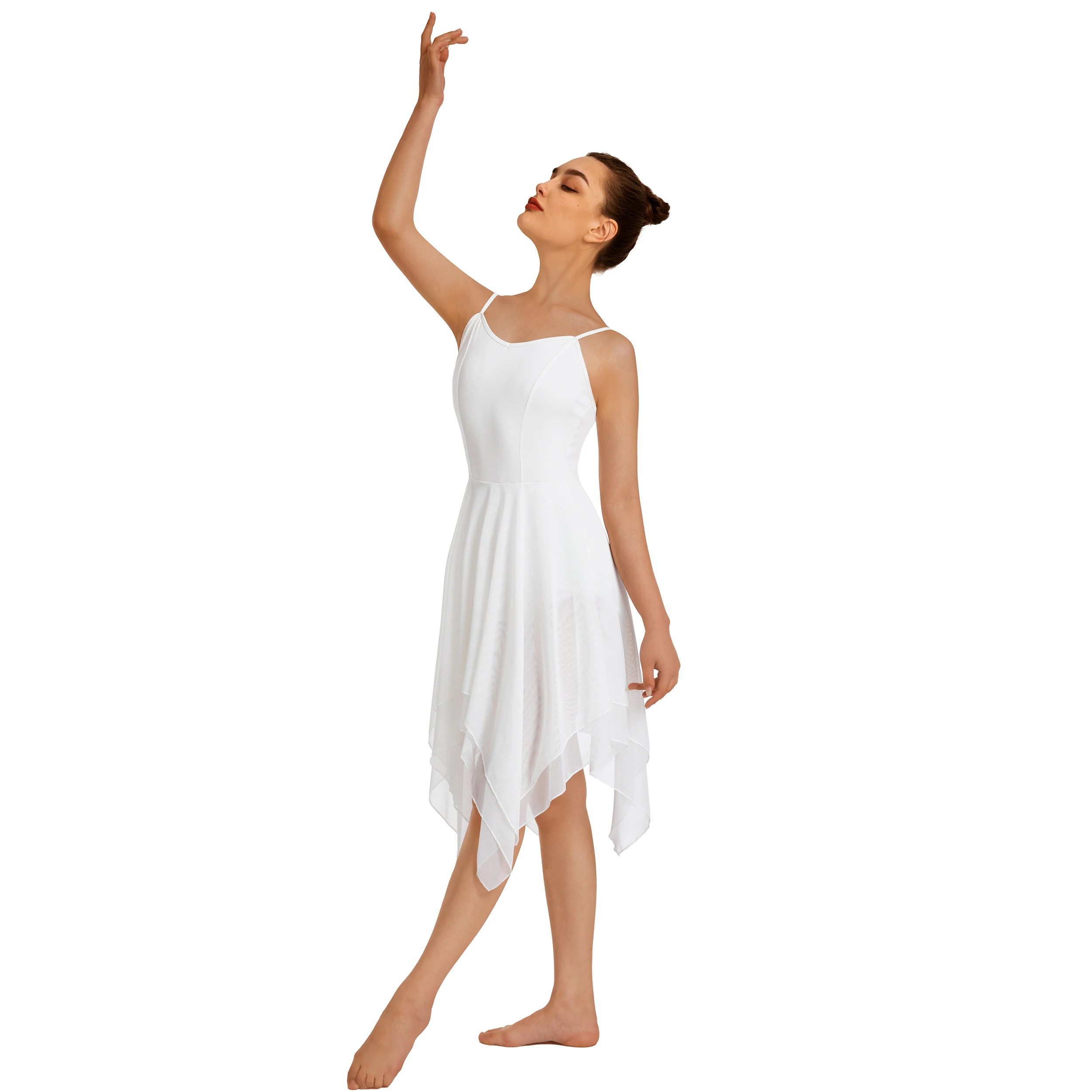 Women Modern Lyrical Dress Camisole Dance Costume Ballet Asymmetric High-Low Mesh Skirted Sleeveless Leotard Gymnastic Dancewear
Women Modern Lyrical Dress Camisole Dance Costume Ballet Asymmetric High-Low Mesh Skirted Sleeveless Leotard Gymnastic Dancewear