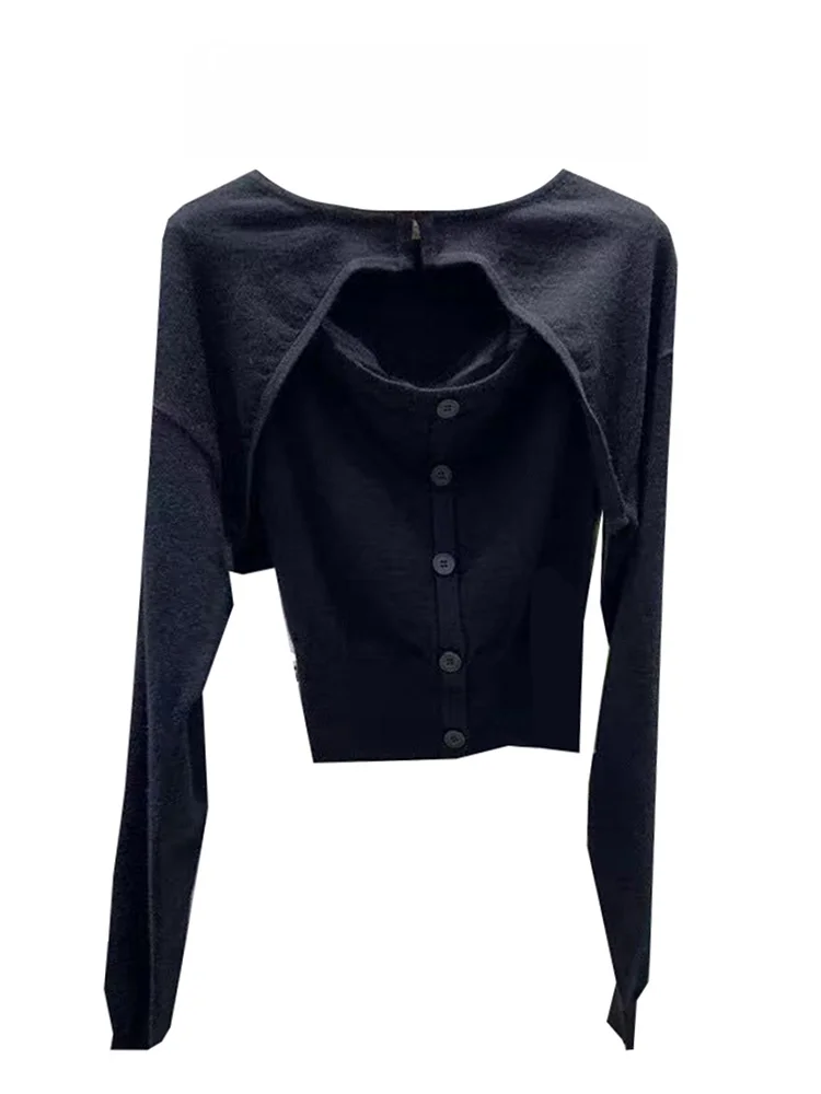 Black Hollow out Long Sleeve Knitted Sweater Women's Autumn Winter Slim Fit Design Sense Short Style Top Korean Version
Black Hollow out Long Sleeve Knitted Sweater Women's Autumn Winter Slim Fit Design Sense Short Style Top Korean Version