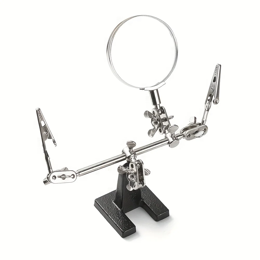 Adjustable Auxiliary Hand with 2.5x Magnifying Glass, Third Hand Welding Assistant Jewelry Making Tool, Soldering Stand
Adjustable Auxiliary Hand with 2.5x Magnifying Glass, Third Hand Welding Assistant Jewelry Making Tool, Soldering Stand