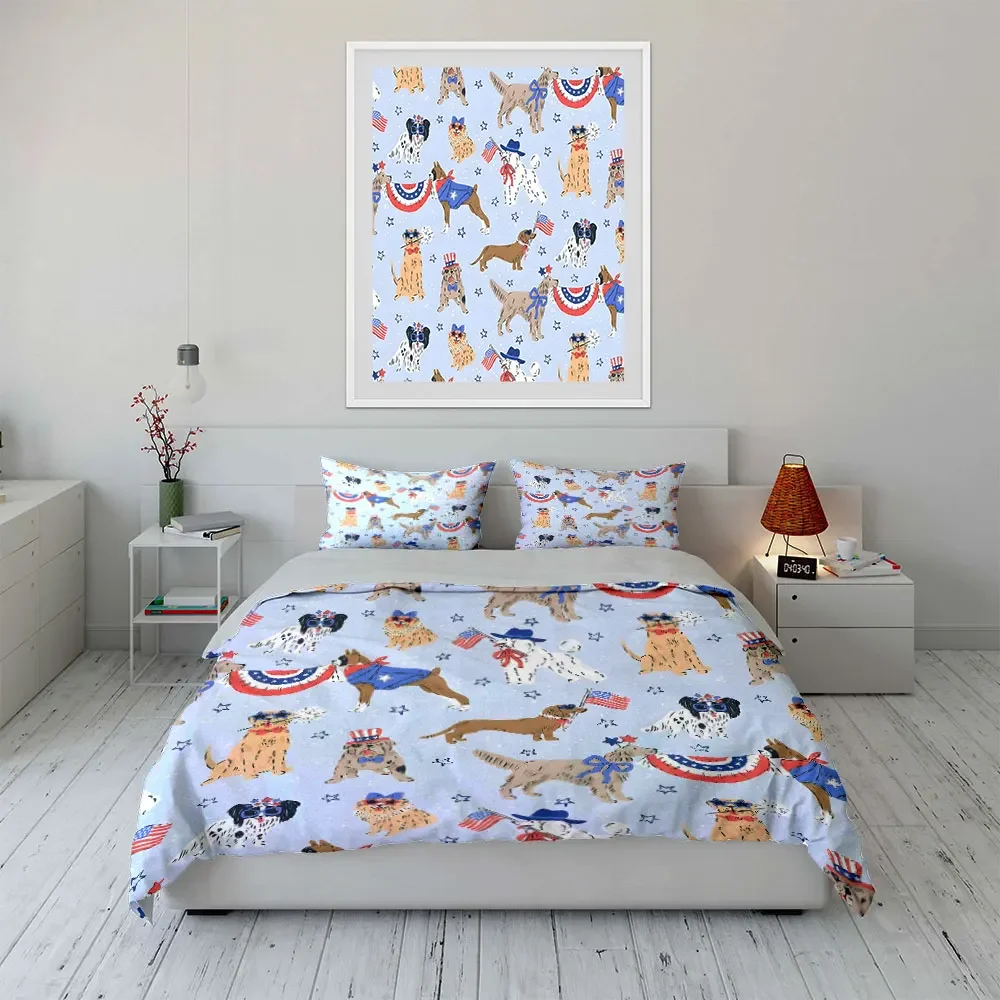 Patriotic Dog-Themed Gift Set Multiple sizes kid's and adults' bedroom Exquisite 3PC bedding set, gift
Patriotic Dog-Themed Gift Set Multiple sizes kid's and adults' bedroom Exquisite 3PC bedding set, gift