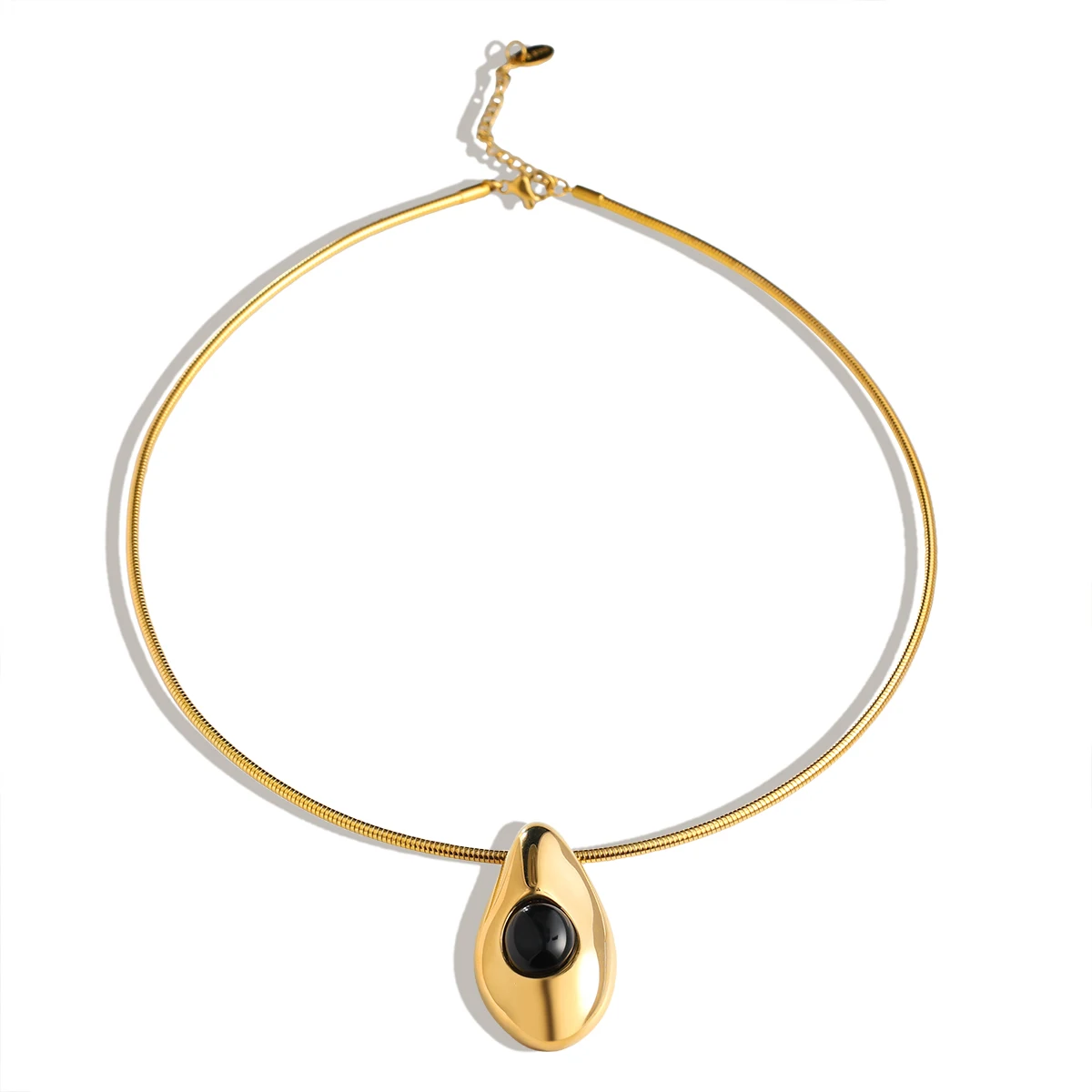JINHUI Irregular Geometric Shaped Embed Black Onyx Pendant Necklace Stainless Steel Collar Choker Simple Personality Jewellery
JINHUI Irregular Geometric Shaped Embed Black Onyx Pendant Necklace Stainless Steel Collar Choker Simple Personality Jewellery