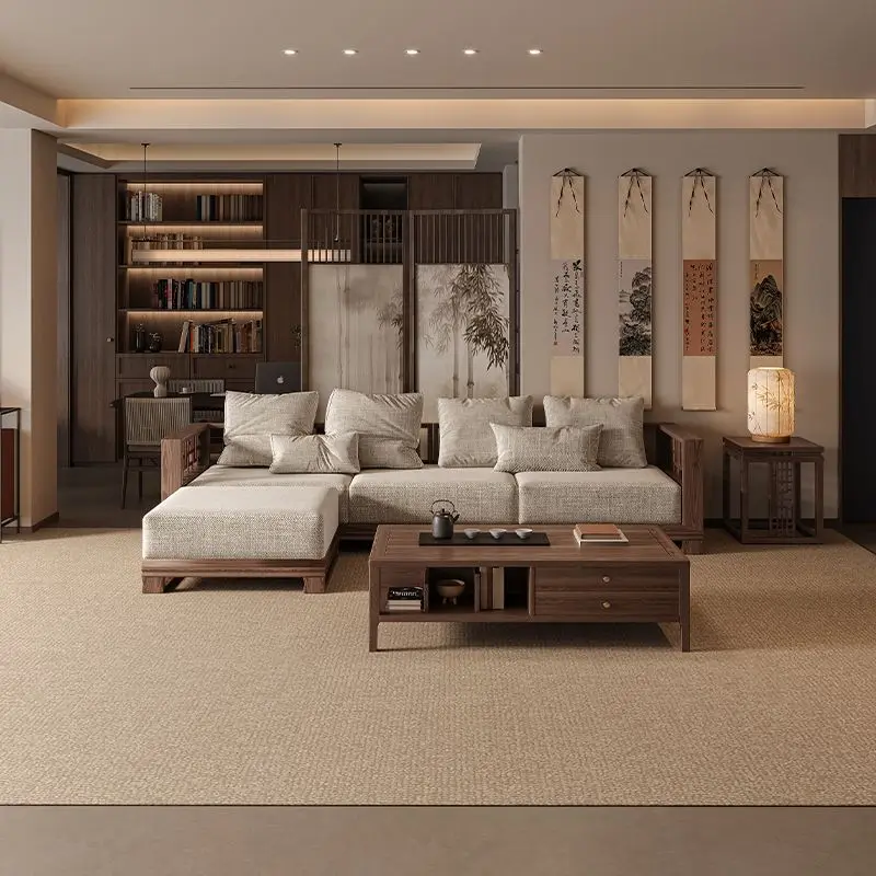 Solid wood sofa, living room design light luxury creative office business reception new high-end
Solid wood sofa, living room design light luxury creative office business reception new high-end