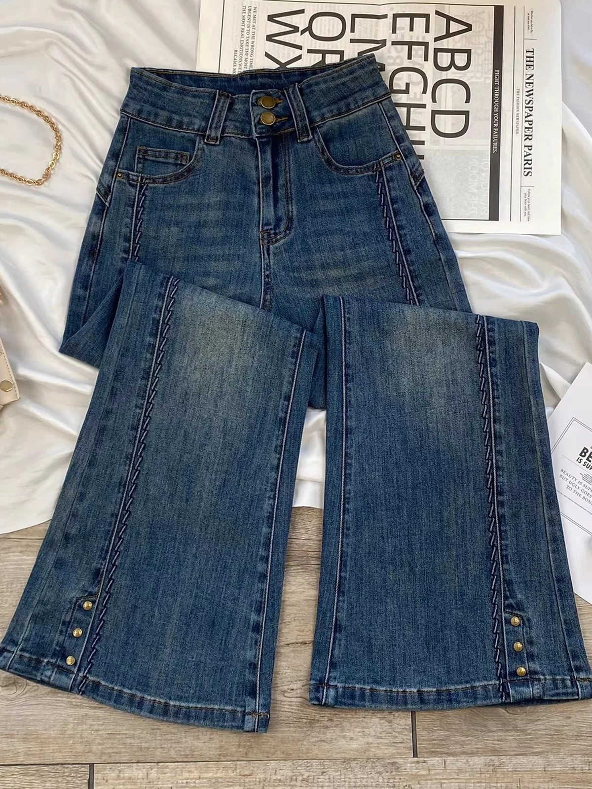 High Waist Slimming Fce Lined Women's Bootcut Jeans Straight Leg Non Fitting Spring 2026 Design Sensation Long Pants
High Waist Slimming Fce Lined Women's Bootcut Jeans Straight Leg Non Fitting Spring 2026 Design Sensation Long Pants