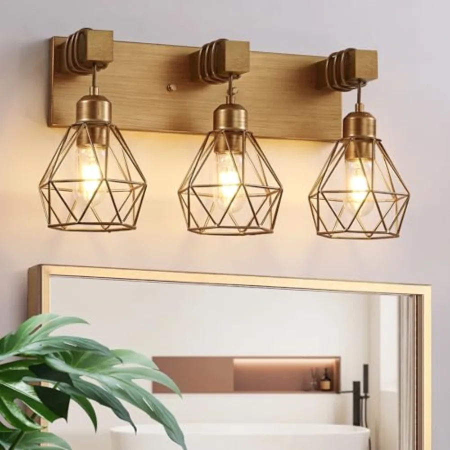Bathroom Vanity Light Fixtures, 3-Light Bathroom Light Fixtures Over Mirror, Sconces Wall Lighting with Elegant Metal Lampshade
Bathroom Vanity Light Fixtures, 3-Light Bathroom Light Fixtures Over Mirror, Sconces Wall Lighting with Elegant Metal Lampshade