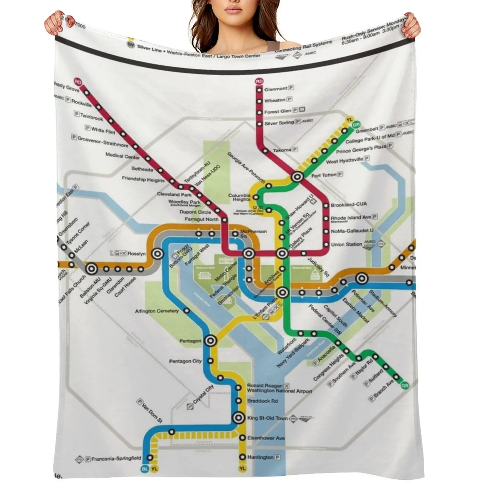 WMATA Metro Map Throw Blanket Soft Big Luxury Designer Thermals For Travel Warm Blankets
WMATA Metro Map Throw Blanket Soft Big Luxury Designer Thermals For Travel Warm Blankets