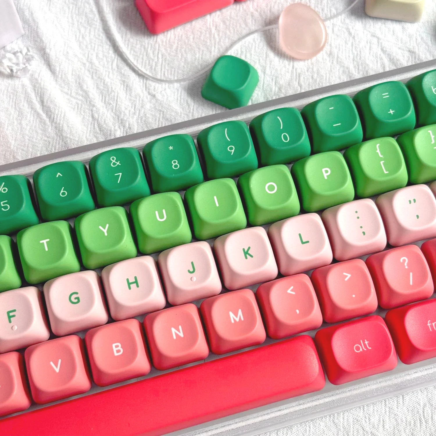 Summer Watermelon Cool Theme Small Font Keycaps for Mechanical Keyboard PBT MOA Ball Cap Minimalist Keycaps Gaming Keyboard
Summer Watermelon Cool Theme Small Font Keycaps for Mechanical Keyboard PBT MOA Ball Cap Minimalist Keycaps Gaming Keyboard