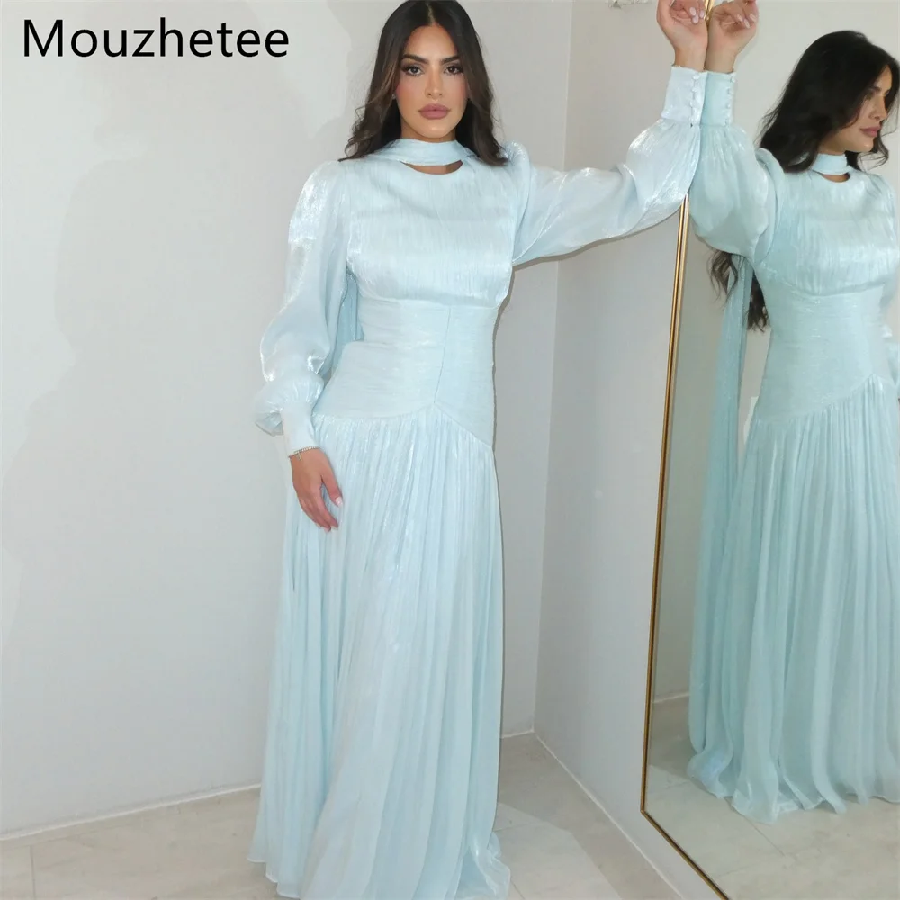 Mouzhetee A-Line O-Neck Shiny Elegant Evening Dresses Formal Dresses for Women Simple Pleat Prom Gowns Custom Made 2025
Mouzhetee A-Line O-Neck Shiny Elegant Evening Dresses Formal Dresses for Women Simple Pleat Prom Gowns Custom Made 2025