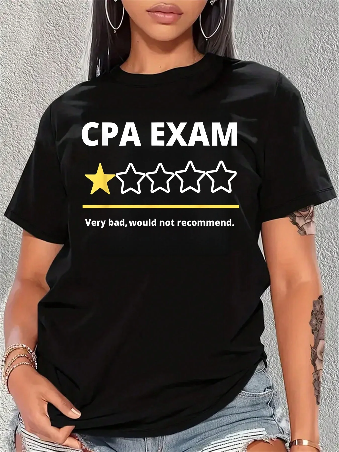 Funny CPA Exam Accountant Tee for Men Women Gift One Star T-Shirt Round Neck Short Sleeve T-Shirt Women's Women Graphic Tee
Funny CPA Exam Accountant Tee for Men Women Gift One Star T-Shirt Round Neck Short Sleeve T-Shirt Women's Women Graphic Tee