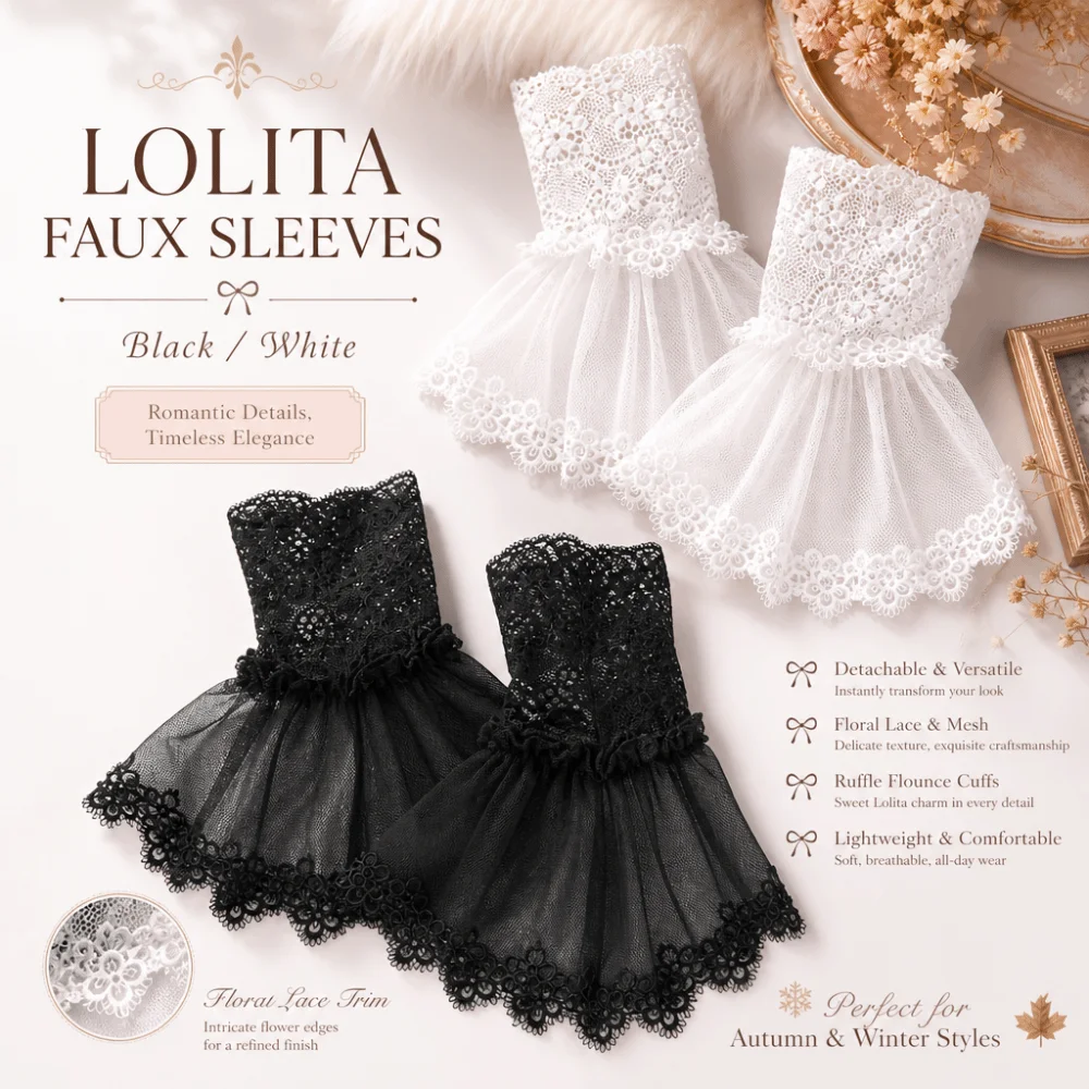 Pleated Ruffles Detachable Cuffs Ruched White Fake Flared Sleeves Fingerless Gloves Lace Fake Sleeves Cuff Lolita Matching
Pleated Ruffles Detachable Cuffs Ruched White Fake Flared Sleeves Fingerless Gloves Lace Fake Sleeves Cuff Lolita Matching