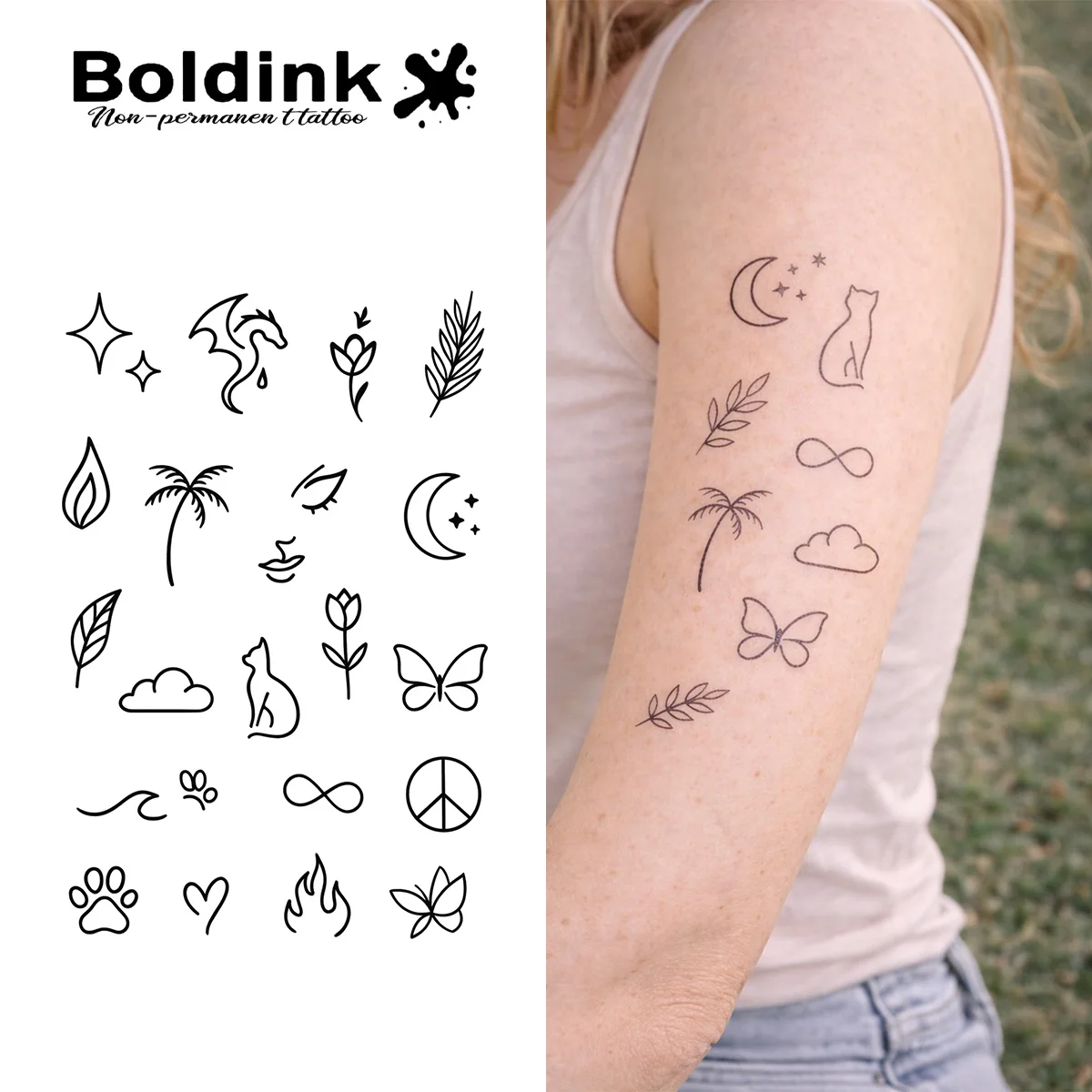 BOLDINK Minimal Forest Tattoo Sticker Unisex Stylish Easy Apply Waterproof Long Lasting 1-2 Week
BOLDINK Minimal Forest Tattoo Sticker Unisex Stylish Easy Apply Waterproof Long Lasting 1-2 Week