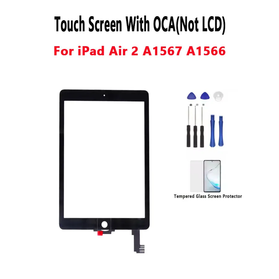 Высокое качество для iPad Air 2 A1567 A1566, стеклянный дигитайзер сенсорного экрана с гибким кабелем, бесплатные инструменты с закаленным стеклом
Высокое качество для iPad Air 2 A1567 A1566, стеклянный дигитайзер сенсорного экрана с гибким кабелем, бесплатные инструменты с закаленным стеклом