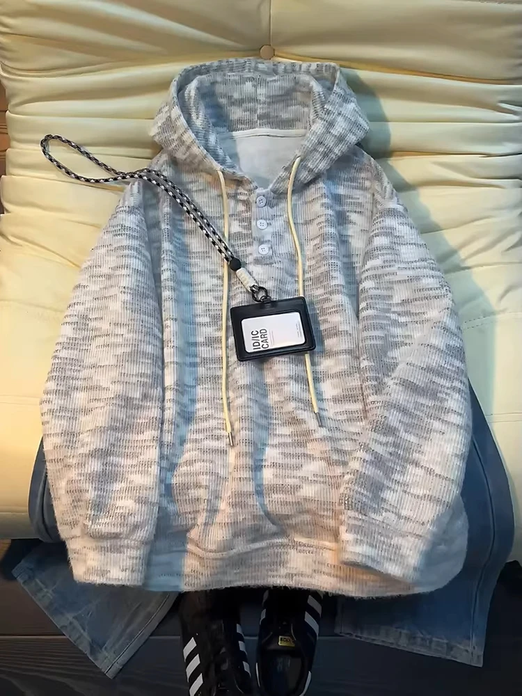 ay Dyed Knitted Hoodie Men's Long Sve T-irt American Sle Lazy Outerwear Spring 2026 New Loose Fit Casual Faion
ay Dyed Knitted Hoodie Men's Long Sve T-irt American Sle Lazy Outerwear Spring 2026 New Loose Fit Casual Faion