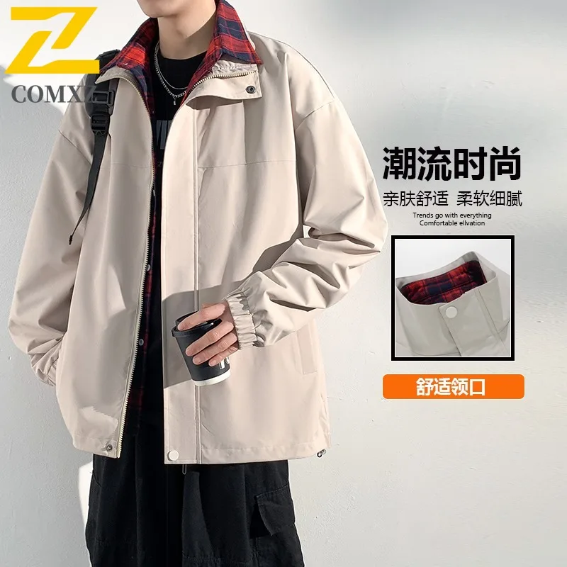COMXZ мужские куртки из двух предметов в клетку, новые свободные куртки для путешествий и кемпинга в американском стиле, верхняя одежда для пешего туризма, дышащее пальто для прогулок и велоспорта 
COMXZ мужские куртки из двух предметов в клетку, новые свободные куртки для путешествий и кемпинга в американском стиле, верхняя одежда для пешего туризма, дышащее пальто для прогулок и велоспорта