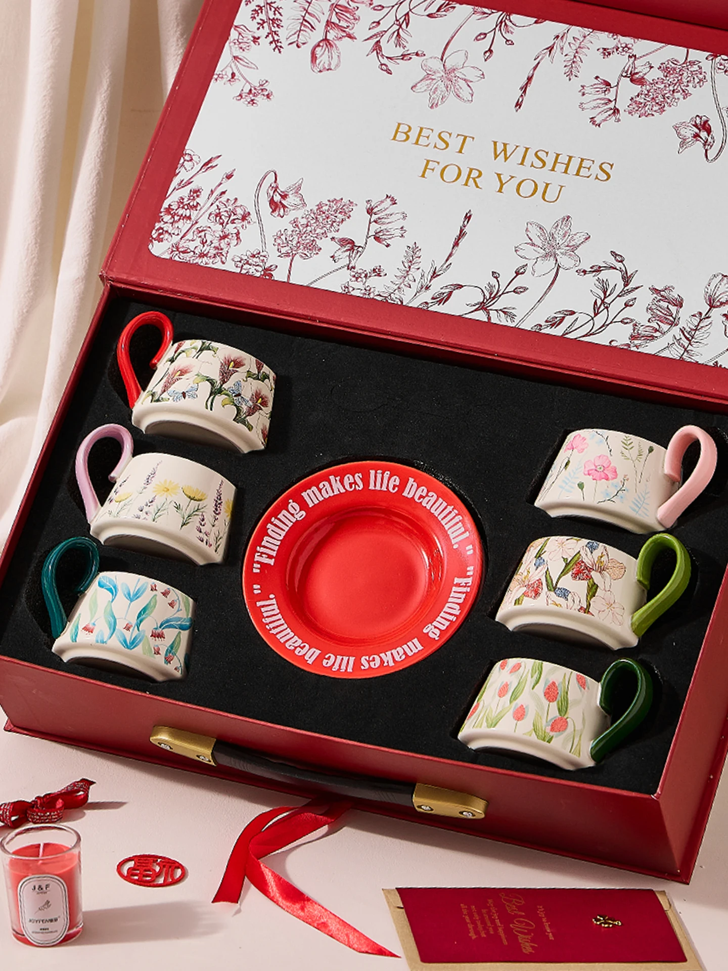 Ele Cerc Coffee Cup Set Gift Box High-End Precision ternoon Tea Ladies Gift Mugs Romantic Flower Sea Design
Ele Cerc Coffee Cup Set Gift Box High-End Precision ternoon Tea Ladies Gift Mugs Romantic Flower Sea Design