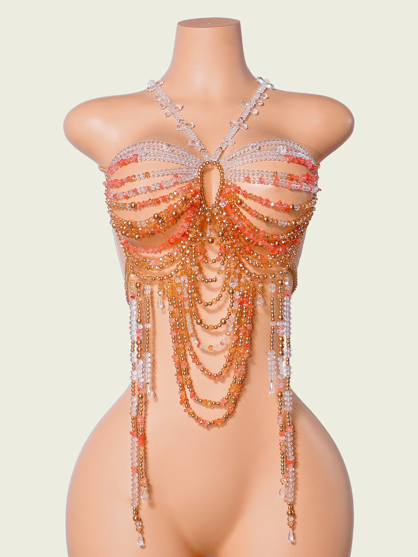 European And American Sexy Beaded Body Chain Tassel Corset Beach Vacation Bikini Accessories Bohemian Spicy Girl Top
European And American Sexy Beaded Body Chain Tassel Corset Beach Vacation Bikini Accessories Bohemian Spicy Girl Top