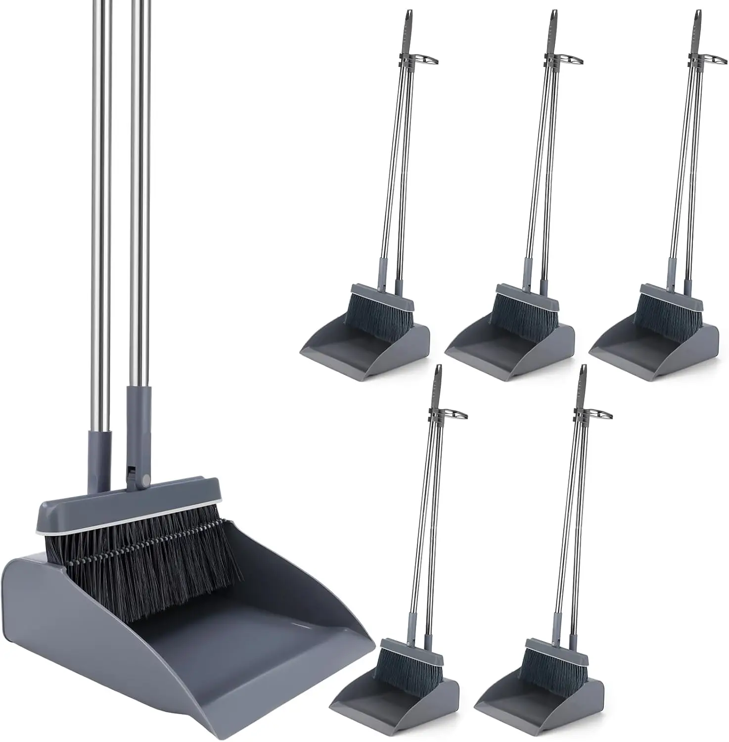 6-Piece Broom and Dustpan Set with 48-Inch Handle, Stand-Up Dustpan for Large Floors in Office Kitchen Lobby
6-Piece Broom and Dustpan Set with 48-Inch Handle, Stand-Up Dustpan for Large Floors in Office Kitchen Lobby