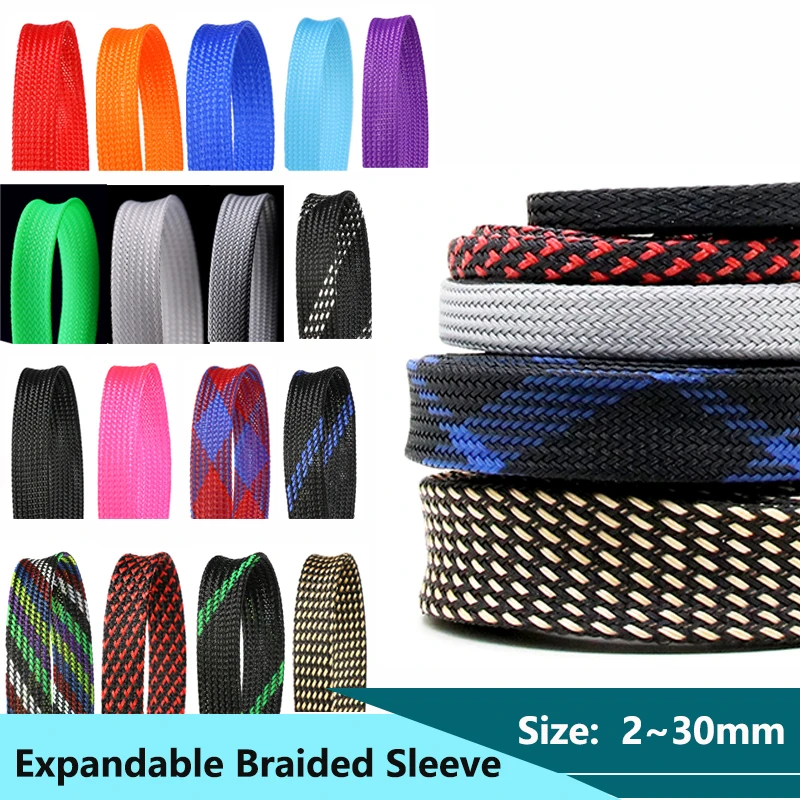 22 Colors! 1m Insulated PET Braid Sleeving 2/4/6/8/10/12/14/16/20/25/30mm High Density Wire Wrap Sheath Protection Cable sleeve
22 Colors! 1m Insulated PET Braid Sleeving 2/4/6/8/10/12/14/16/20/25/30mm High Density Wire Wrap Sheath Protection Cable sleeve
