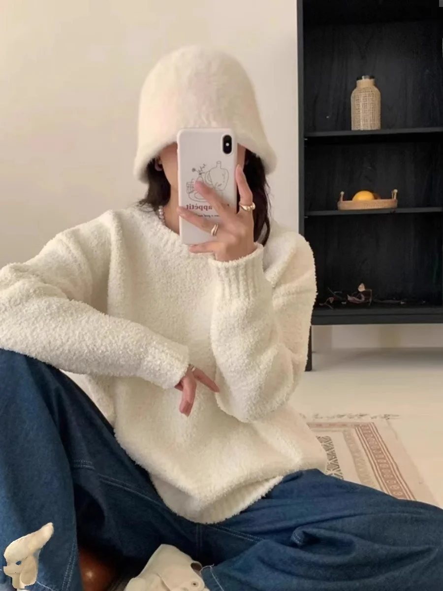 Thiened Fce Ladies Long Sve Crew Ne Pullover Warm Cozy Inner Wear T-irt Sweet Sle Loose Fit Autumn Winter Top
Thiened Fce Ladies Long Sve Crew Ne Pullover Warm Cozy Inner Wear T-irt Sweet Sle Loose Fit Autumn Winter Top