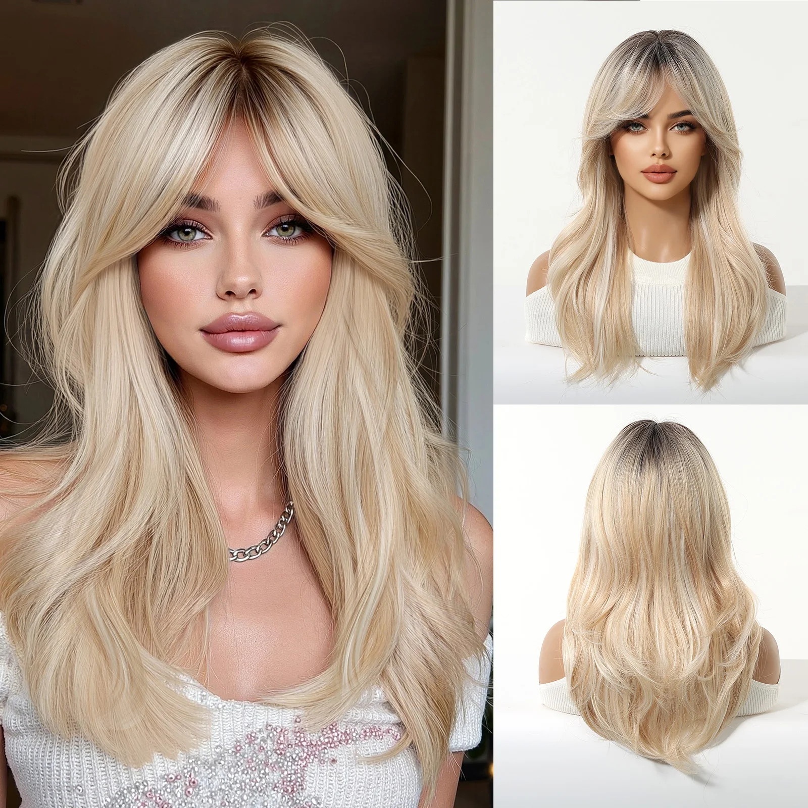 Золотисто-коричневый блондин с эффектом омбре, многослойный длинный волнистый синтетический парик для женщин с натуральными волосами для женщин, термостойкие волосы для повседневной вечеринки
Золотисто-коричневый блондин с эффектом омбре, многослойный длинный волнистый синтетический парик для женщин с натуральными волосами для женщин, термостойкие волосы для повседневной вечеринки