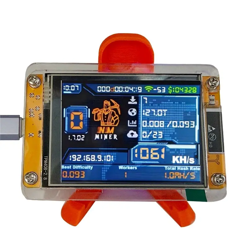 AED7-1060KH/S Nmminer Nerdminer+Stand Upgraded Harshrate 2.8 Inch Smart Display Bitcoin Crypto Solo Miner For Home Office
AED7-1060KH/S Nmminer Nerdminer+Stand Upgraded Harshrate 2.8 Inch Smart Display Bitcoin Crypto Solo Miner For Home Office