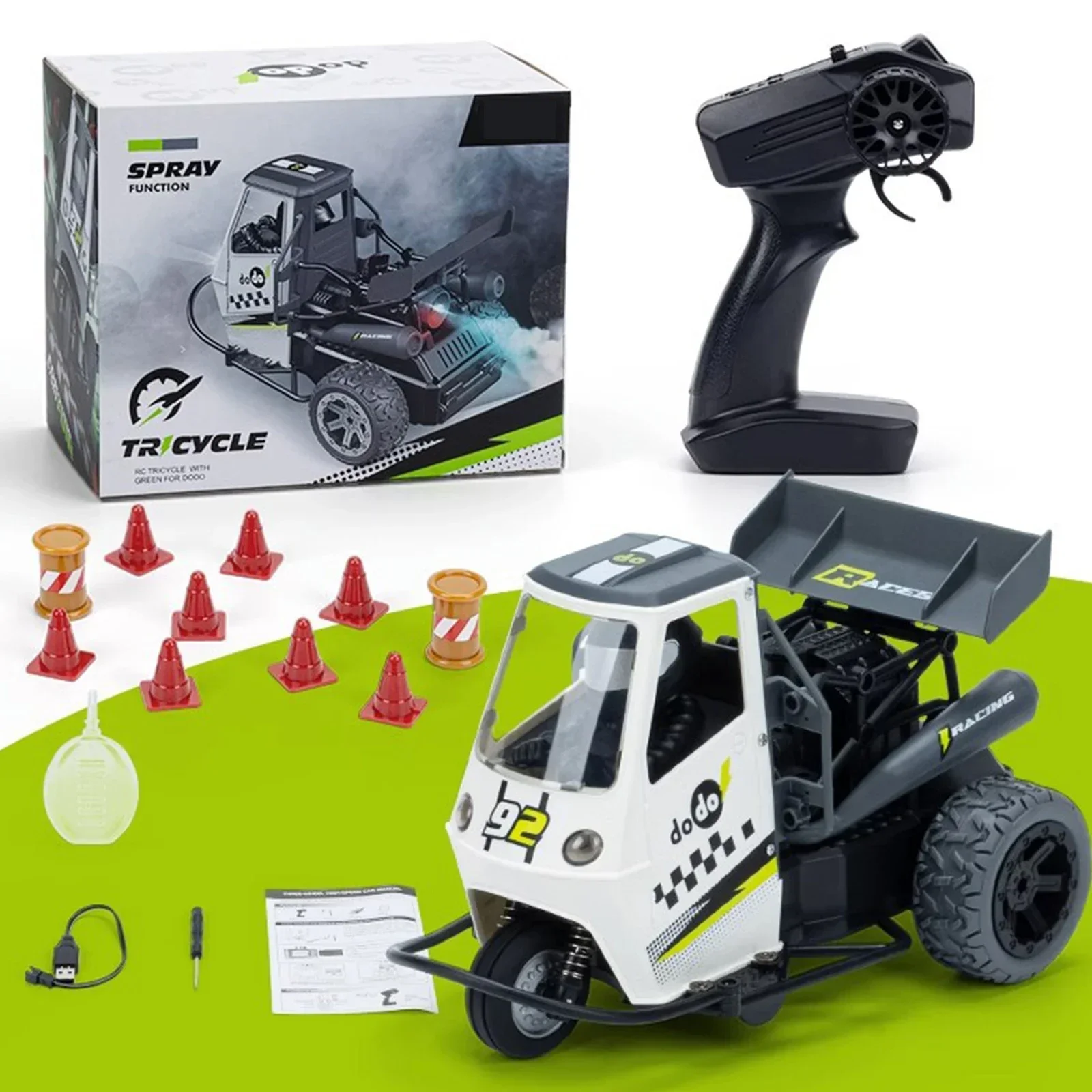 Remote control tricycle off-road vehicle Firebird Doodle 1/16 full scale rc high-speed motorcycle light spray toys Xmas gifts
Remote control tricycle off-road vehicle Firebird Doodle 1/16 full scale rc high-speed motorcycle light spray toys Xmas gifts