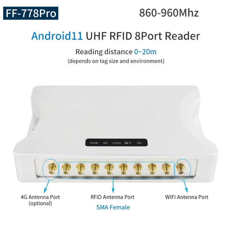 8 Port Android 11 UHF RFID Reader ISO 18000-6C Card Reader Impinj E710 UHF RFID Reader for Inventory Management
8 Port Android 11 UHF RFID Reader ISO 18000-6C Card Reader Impinj E710 UHF RFID Reader for Inventory Management