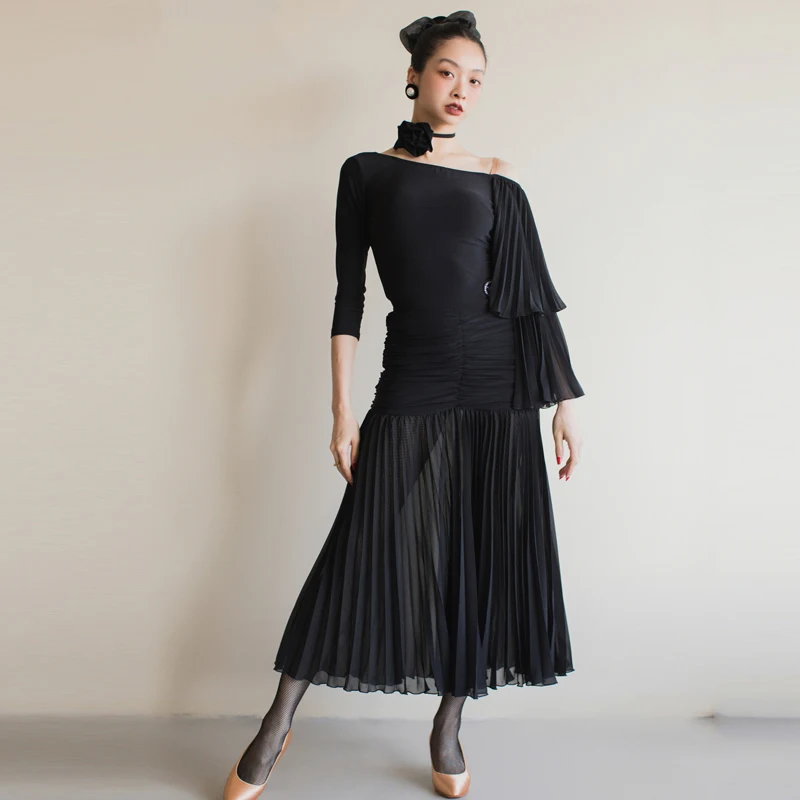 Sexy Latin Dance Clothing Black Ruffled Top Long Skirt Women Ballroom Dance Competition Costume Stage Party Dresses SL11759
Sexy Latin Dance Clothing Black Ruffled Top Long Skirt Women Ballroom Dance Competition Costume Stage Party Dresses SL11759