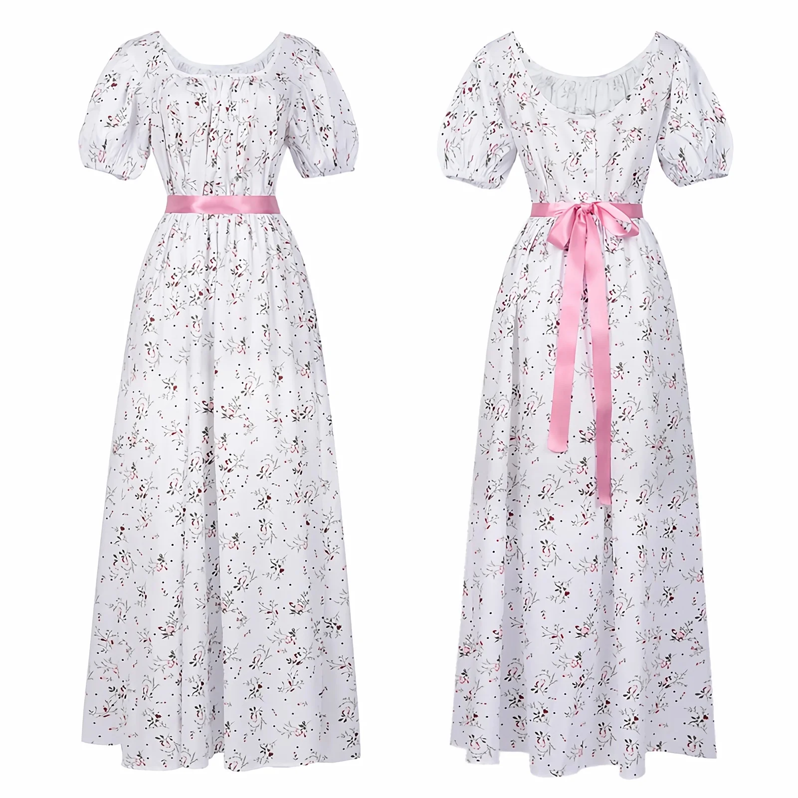Medieval Gothic Long Dress Cosplay Costume Elegant Women Floral Printed Skirt Short Sleeve Regency Tea Party Gown Dress
Medieval Gothic Long Dress Cosplay Costume Elegant Women Floral Printed Skirt Short Sleeve Regency Tea Party Gown Dress