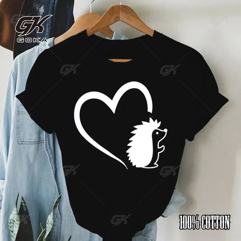 Women Cute T Shirts Hedgehog Heart Printed Fashion Woman Blouse Cute Hedgehog Lover Gift Essential T-Shirt Cartoon Shirt Female
Women Cute T Shirts Hedgehog Heart Printed Fashion Woman Blouse Cute Hedgehog Lover Gift Essential T-Shirt Cartoon Shirt Female