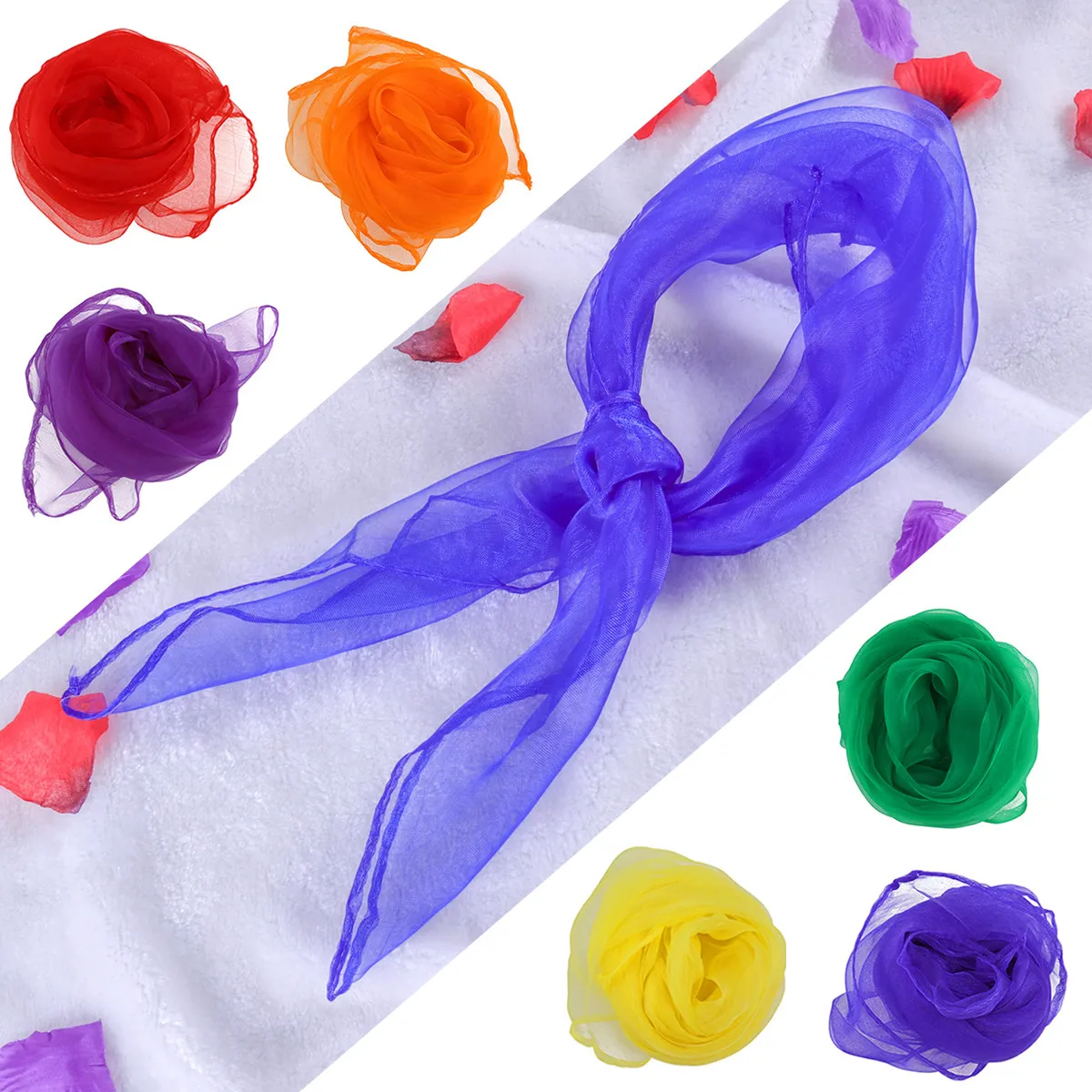 12Pcs Lightweight Silk Square Scarves Hemmed Edges Dance Juggling Rhythm Props Sun Protection Bag Decoration Gift 60x60cm 6
12Pcs Lightweight Silk Square Scarves Hemmed Edges Dance Juggling Rhythm Props Sun Protection Bag Decoration Gift 60x60cm 6