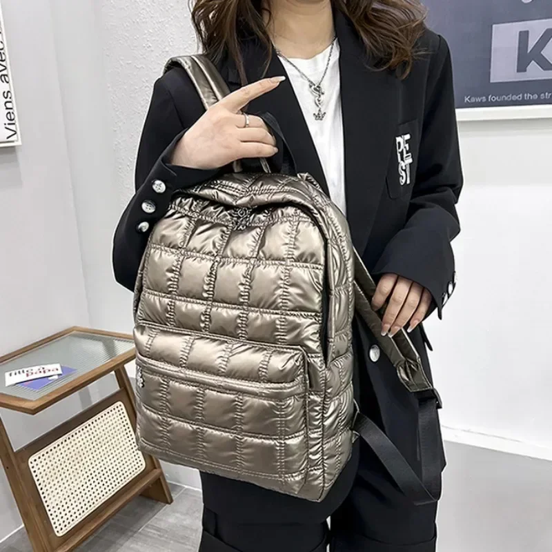 Women's Winter Ultra Light Space Down Quilted Plaid Female Backpack School Backpacks Bags for Women Girls Kawaii Backpack 2024
Women's Winter Ultra Light Space Down Quilted Plaid Female Backpack School Backpacks Bags for Women Girls Kawaii Backpack 2024