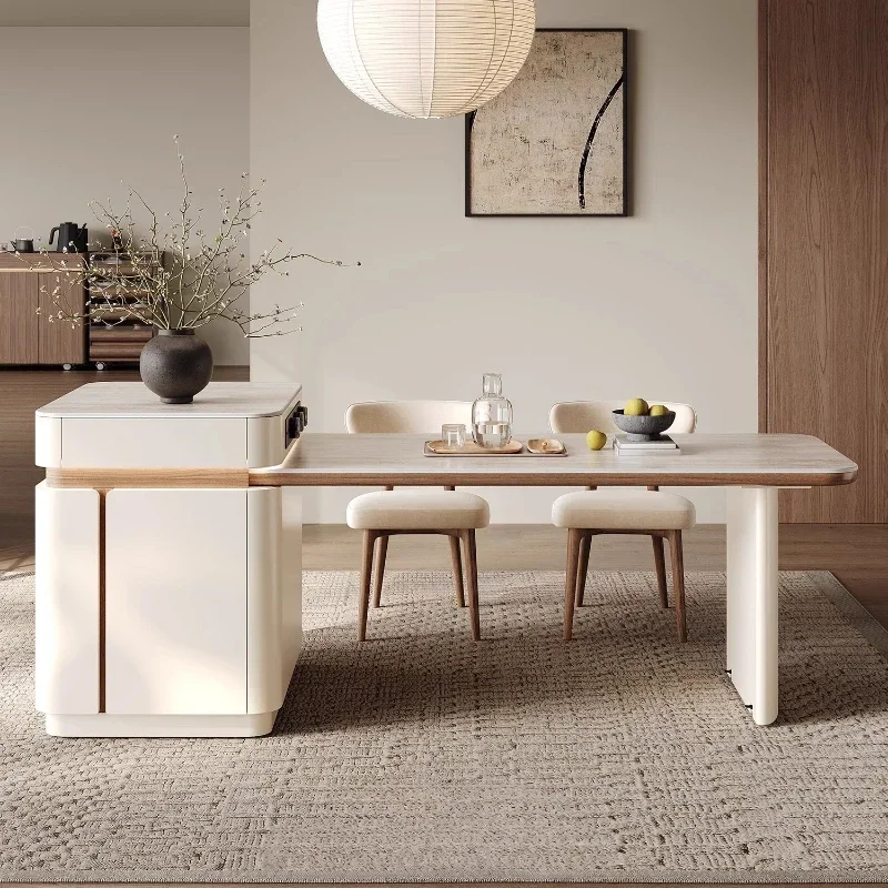 Dining Table Island Table Integrated Household Retractable French Cream Wind Light Luxury Rock Slab Simple And Advanced Sense
Dining Table Island Table Integrated Household Retractable French Cream Wind Light Luxury Rock Slab Simple And Advanced Sense