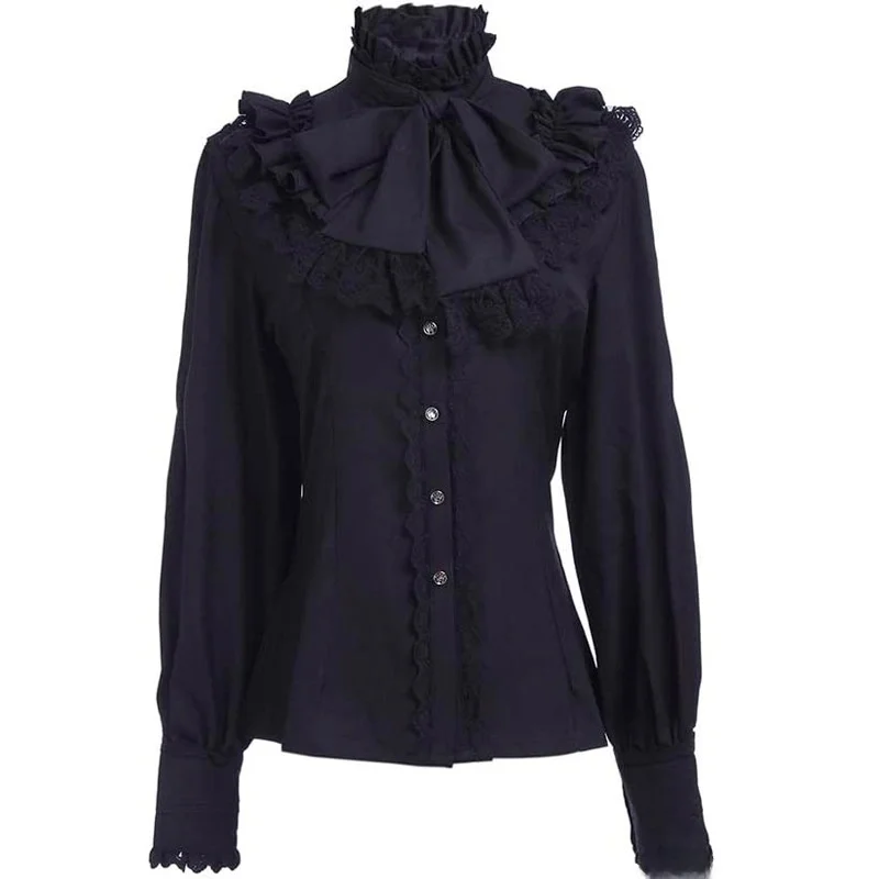 Gothic Style Black Red Shirt Halloween Costume Lolita Stand Collar Lace Knot Women's Fashion Chinese Traditional Cl...
Gothic Style Black Red Shirt Halloween Costume Lolita Stand Collar Lace Knot Women's Fashion Chinese Traditional Cl...