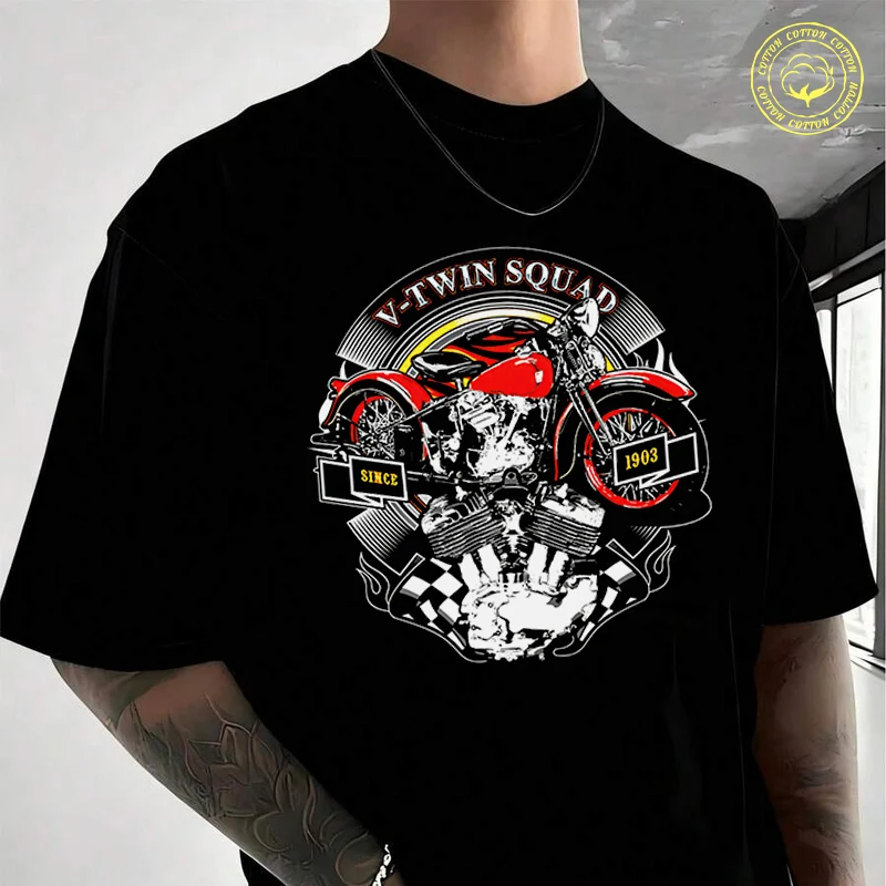 Twin Engine And Touring Motorcycle Men's Cotton T-Shirt Moto New Casual O-neck Short Sleeve Summer Streetwear Tees
Twin Engine And Touring Motorcycle Men's Cotton T-Shirt Moto New Casual O-neck Short Sleeve Summer Streetwear Tees