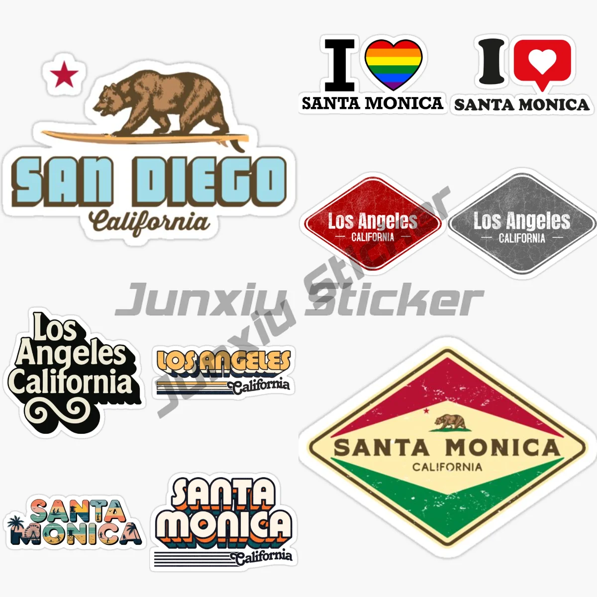 Santa Monica USA Los Angeles Letters Beautiful Beach Coconut Tree Scenery Vinyl Self-adhesive Car Sticker Decoration Decals
Santa Monica USA Los Angeles Letters Beautiful Beach Coconut Tree Scenery Vinyl Self-adhesive Car Sticker Decoration Decals