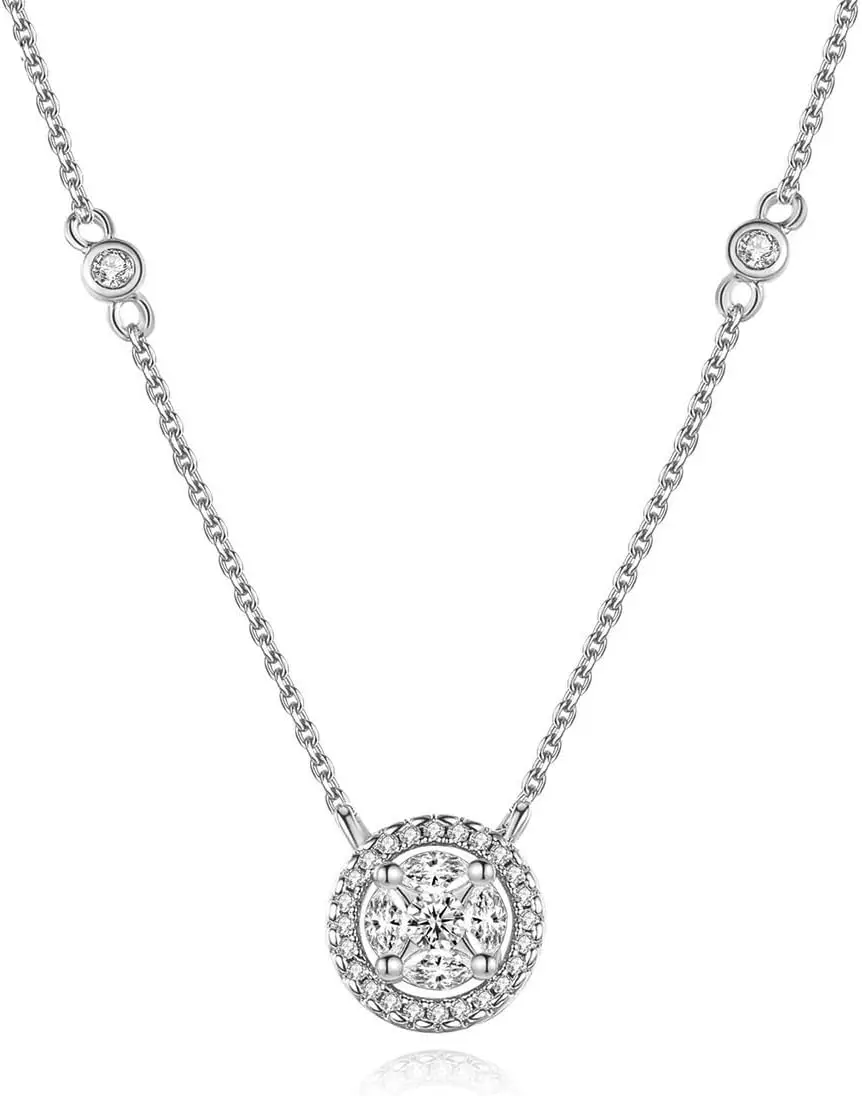 14K Gold Delicate Round Moissanite Pendant Necklace, Chic Clavicle Necklace for Women
14K Gold Delicate Round Moissanite Pendant Necklace, Chic Clavicle Necklace for Women