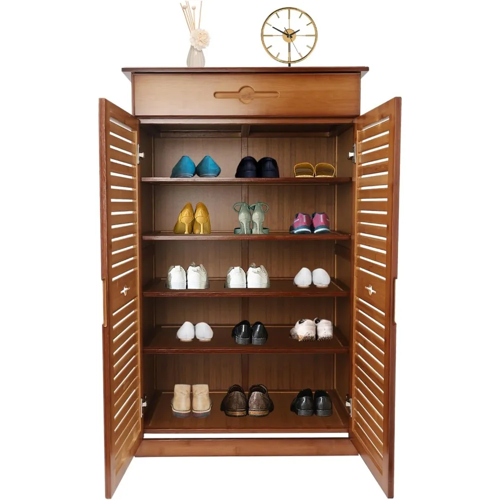 5 Tier Shoe Cabinet with Drawer, Bamboo Shoe Cabinet Organizer with Door, Retro Entryway Shoe Storage Cabinet for Closet, Living
5 Tier Shoe Cabinet with Drawer, Bamboo Shoe Cabinet Organizer with Door, Retro Entryway Shoe Storage Cabinet for Closet, Living