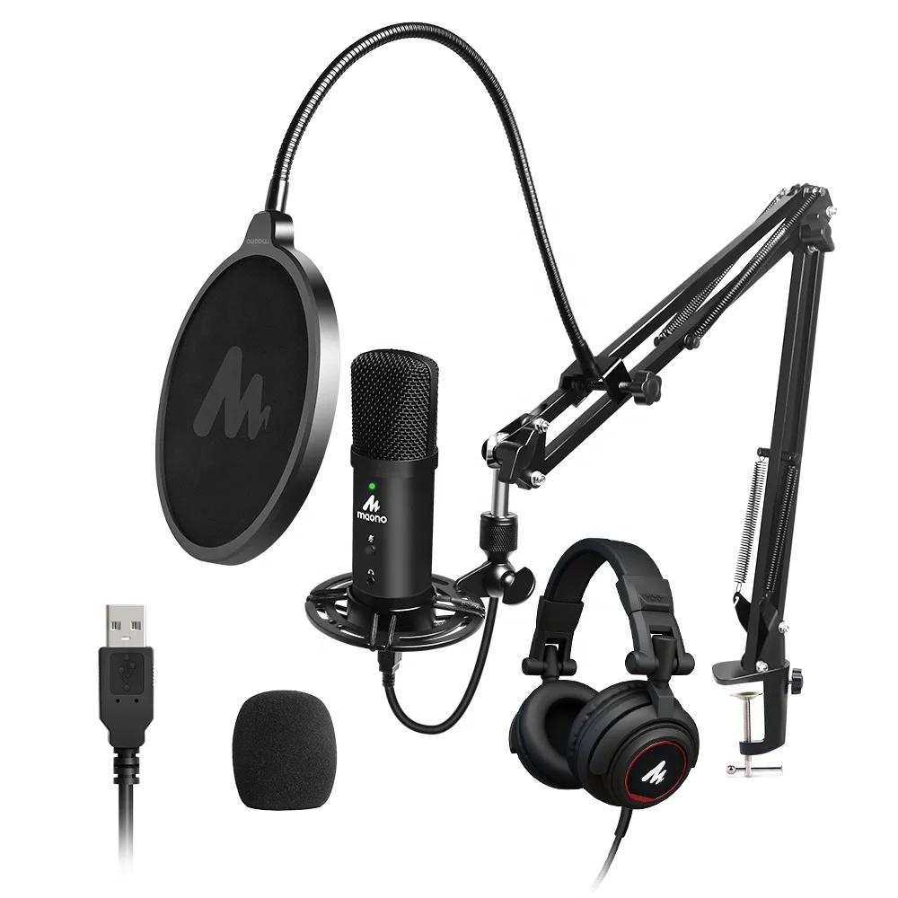 MAONO Studio USB Microphone With Real Time Monitor Headphones for Live Recording With Computer Podcast Gaming Microphone Kit
MAONO Studio USB Microphone With Real Time Monitor Headphones for Live Recording With Computer Podcast Gaming Microphone Kit
