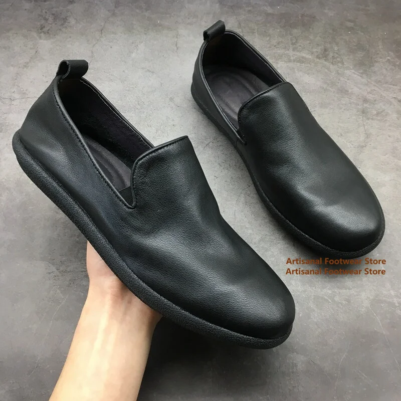 Men's Black Soft Leather Slip-On Loafers Lightweight Flexible Comfort Flat Walking Driving Shoes Trendy Handmade Men's Shoes
Men's Black Soft Leather Slip-On Loafers Lightweight Flexible Comfort Flat Walking Driving Shoes Trendy Handmade Men's Shoes