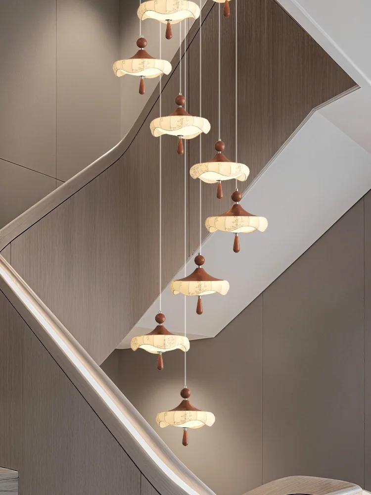 Staircase High Ceiling Chandelier Minimalist Villa Duplex Loft Stairs Hanging Lights Walnut Wood Color Chandelier Lighting
Staircase High Ceiling Chandelier Minimalist Villa Duplex Loft Stairs Hanging Lights Walnut Wood Color Chandelier Lighting