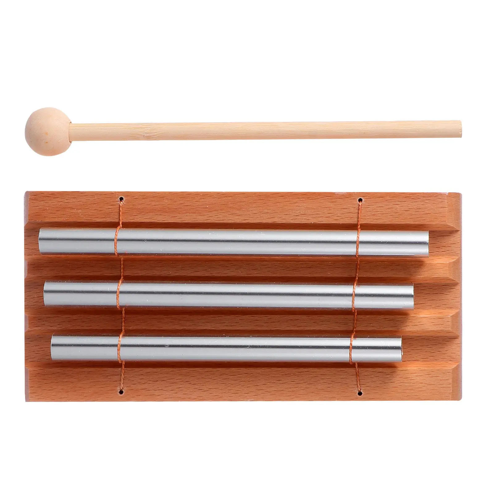 3-Tone Tabletop Chime Wooden Metal Musical Percussion Instrument for Desk Use Meditation 's Cognitive Development