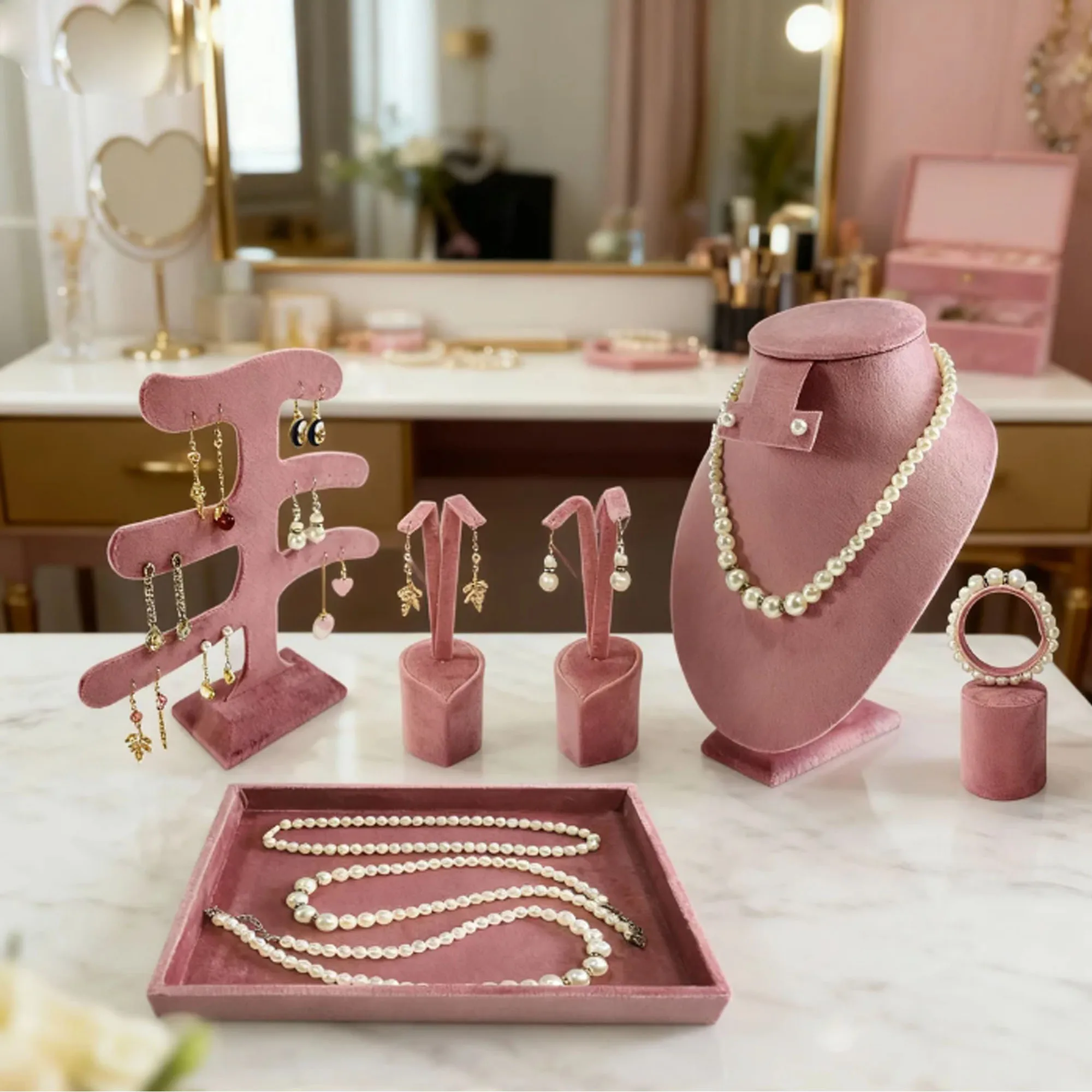 Pink DIY Jewelry Display Packaging Props Bead Necklace Ear Studs Bracelet Earrings Display Stand Rack Mannequin Bust Model
Pink DIY Jewelry Display Packaging Props Bead Necklace Ear Studs Bracelet Earrings Display Stand Rack Mannequin Bust Model