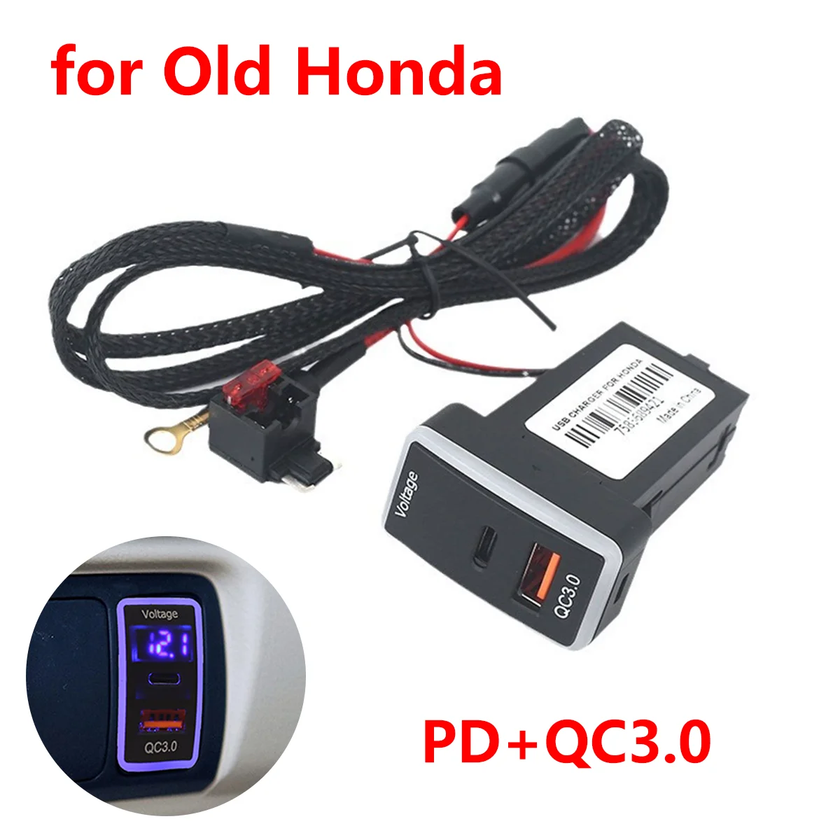 Автомобильное зарядное устройство PD+QC3.0 с быстрой зарядкой и цифровым вольтметром LED для старых моделей Honda Fit Accord 2000-2007, 2001, 2002 годов
Автомобильное зарядное устройство PD+QC3.0 с быстрой зарядкой и цифровым вольтметром LED для старых моделей Honda Fit Accord 2000-2007, 2001, 2002 годов