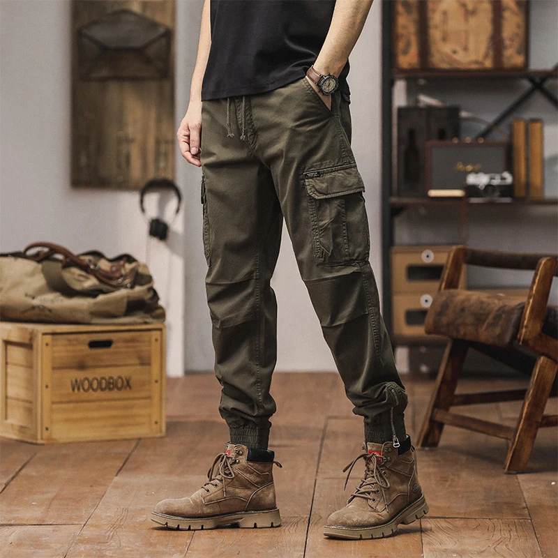 Men's Solid Color Casual Pants with Large Pockets Loose Fit High Street Trendy Work Pants Spring Autumn Versatile Leg Binding
Men's Solid Color Casual Pants with Large Pockets Loose Fit High Street Trendy Work Pants Spring Autumn Versatile Leg Binding
