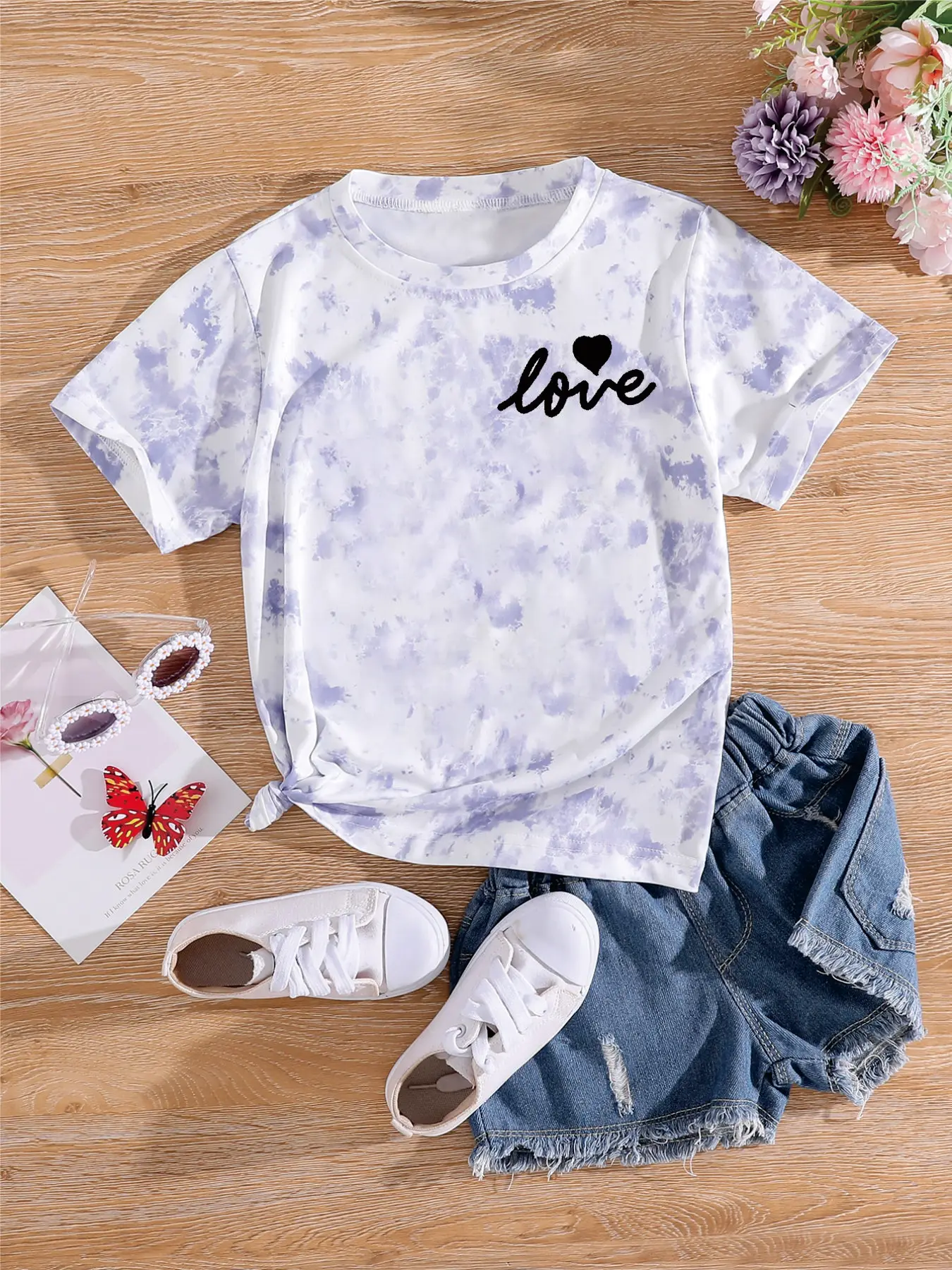 Comfy Kids Girls Tie-Dye "Love" Print T-Shirt, Soft Breathable Short Sleeve Tee for School & Play
Comfy Kids Girls Tie-Dye "Love" Print T-Shirt, Soft Breathable Short Sleeve Tee for School & Play