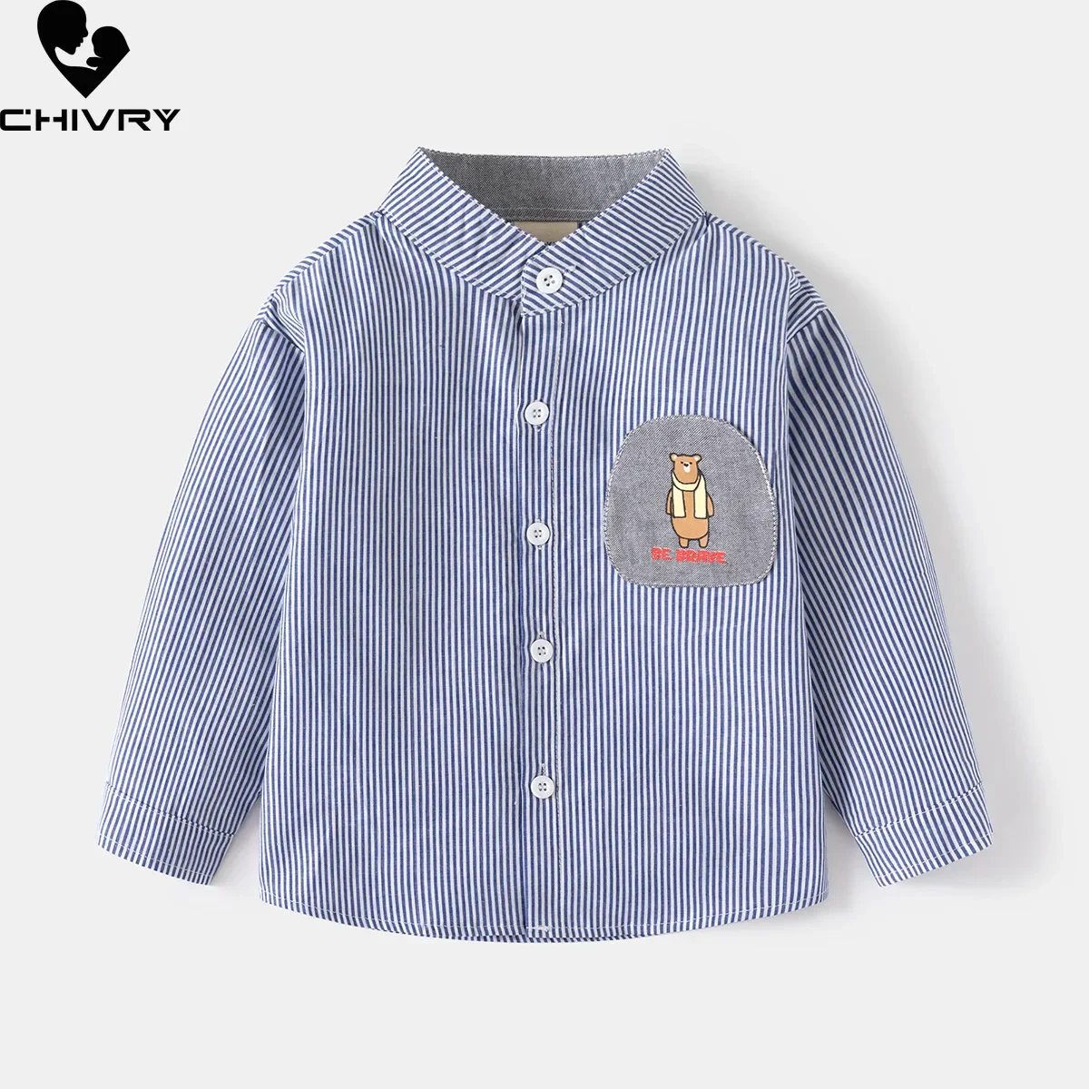 Boys Spring Autumn Striped Shirts Kids Fashion Cartoon Long Sleeve Stand Collar Blouse Shirt Children Casual Tops Clothing
Boys Spring Autumn Striped Shirts Kids Fashion Cartoon Long Sleeve Stand Collar Blouse Shirt Children Casual Tops Clothing
