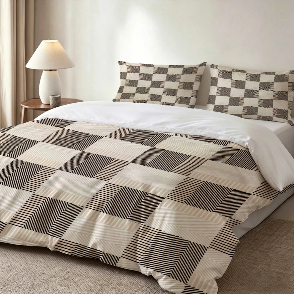 3Pc High-Definition Digital Print Bedding Set, Black and White Geometric Stripe Abstract Art Pattern Duvet Cover Set, Large Pattern Printed Duvet Cover Set, Includes 1 Duvet Cover + 2 Pillowcases, Suitable for Bedroom, Guest Room, Home Decoration, Polyest
3Pc High-Definition Digital Print Bedding Set, Black and White Geometric Stripe Abstract Art Pattern Duvet Cover Set, Large Pattern Printed Duvet Cover Set, Includes 1 Duvet Cover + 2 Pillowcases, Suitable for Bedroom, Guest Room, Home Decoration, Polyest