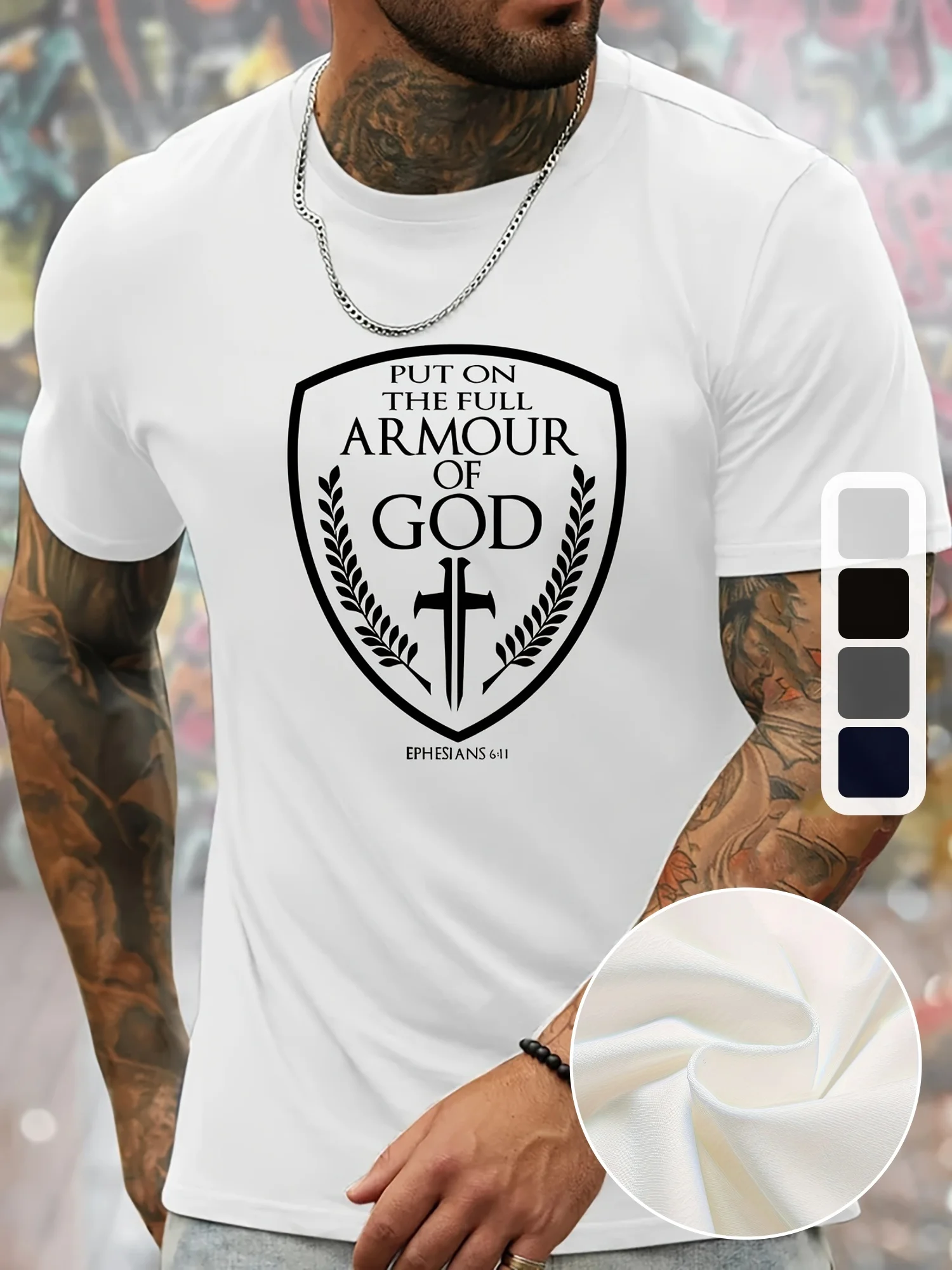 Men's Fashionable Round Neck T-Shirt with Inspirational Quotes & Geometric Print - Casual Polyester Tee for All Seasons
Men's Fashionable Round Neck T-Shirt with Inspirational Quotes & Geometric Print - Casual Polyester Tee for All Seasons